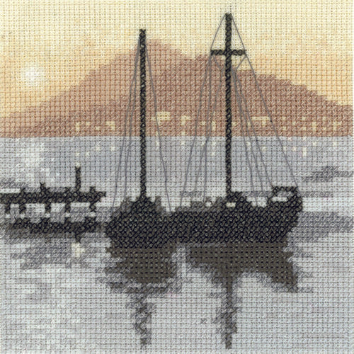 Bay View Cross Stitch Kit, Silhouettes, Heritage Crafts