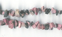 Gemstone Beads - Rhodonite Chips - Pink Grey 56165