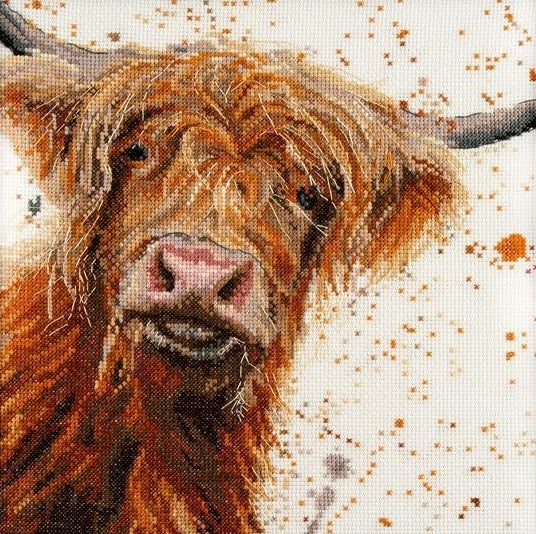 Betsy Highland Cow Cross Stitch Kit, Creative World of Crafts