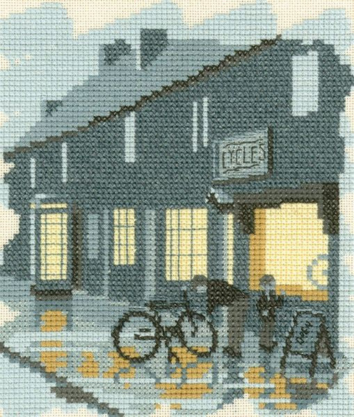 Bike Shop Cross Stitch Kit, Twilights, Heritage Crafts