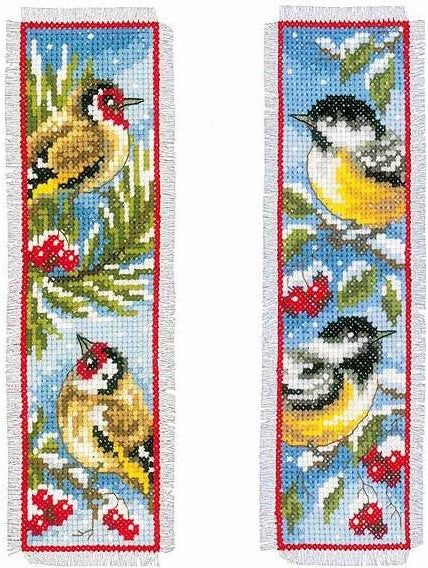 Birds in Winter Bookmarks Cross Stitch Kit, Vervaco PN-0151005