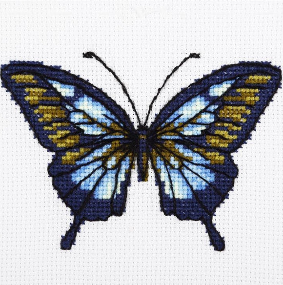 Blue Butterfly Cross Stitch Kit, VDV TM-0215