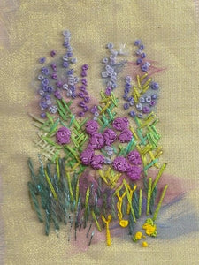 Blue Delphiniums Embroidery Kit, Rowandean Embroidery