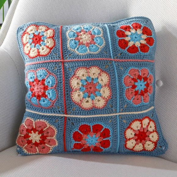Granny Square Cushion Crochet Kit, BLUE, Anchor A28G001\9062