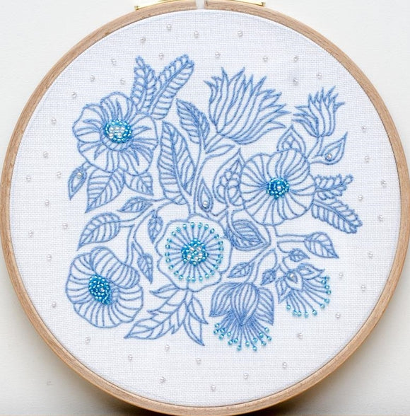 Blue Flowers Bead Embroidery Kit, Bead Work Kit VDV, TVK-1001