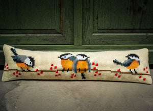 Bluetits CROSS Stitch Tapestry Kit Draught Excluder, Vervaco PN-0187904