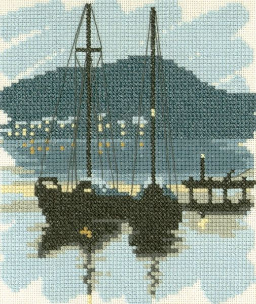 Boats Cross Stitch Kit, Twilights, Heritage Crafts
