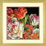 Bouquet on Black Tapestry Needlepoint Kit, Dimensions D71-20079