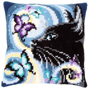 Cat with Butterflies CROSS Stitch Tapestry Kit, Vervaco pn-0149061
