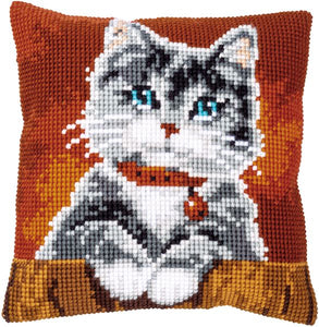 Cat with Collar CROSS Stitch Tapestry Kit, Vervaco  PN-0155353