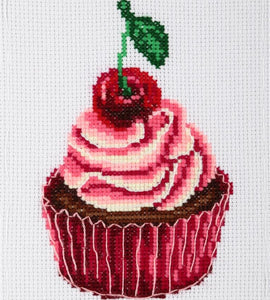 Cherry Cupcake Cross Stitch Kit, VDV TM-2012