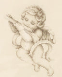 Cherub Angel with Flute Cross Stitch Kit, Vervaco pn-0021858