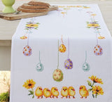Chicks and Eggs Cross Stitch Kit Tablecloth Runner, Vervaco PN-0156320