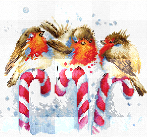 Christmas Birds Cross Stitch Kit Luca-s B1154