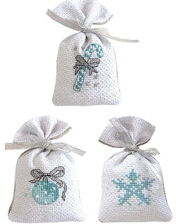 Christmas Cross Stitch Kit Gift Bag Set, Blue/Silver, Luca-s