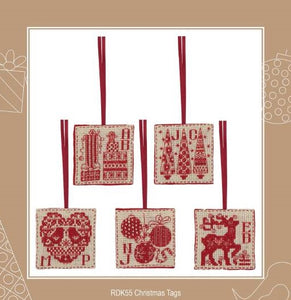 Christmas Gift Tags Cross Stitch Kit, set of 5 -Anchor RDK55