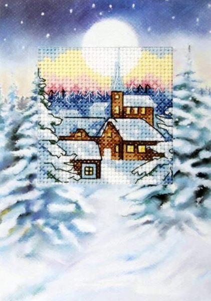 Christmas Village Cross Stitch Kit Christmas Card, Orchidea ORC.6233