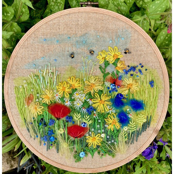 Cornflower Meadow Embroidery Kit, Rowandean Embroidery
