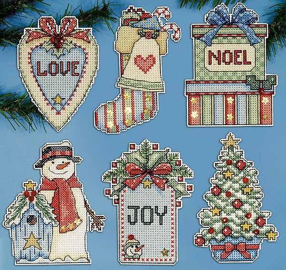 Country Christmas Ornaments Cross Stitch Kit, Design Works 1683
