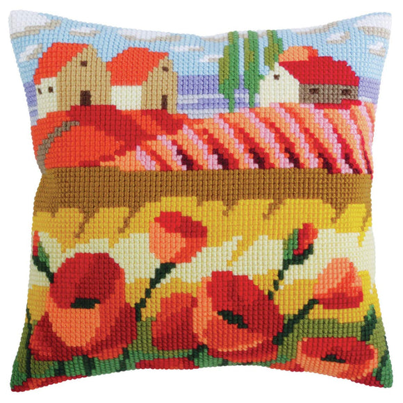 Cross Stitch Kits for Adults Beginner,Wheat Field Red Corn Poppy