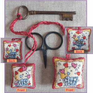Cupcakes Scissor Keep & Key Keep Cross Stitch Kits, Michael Powell Art x100