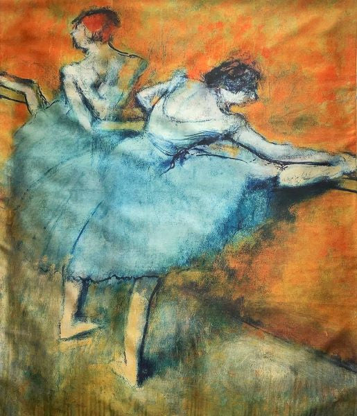 Silk Scarf - Degas Dancers at the Barre Silken Fabric Scarf / Shawl