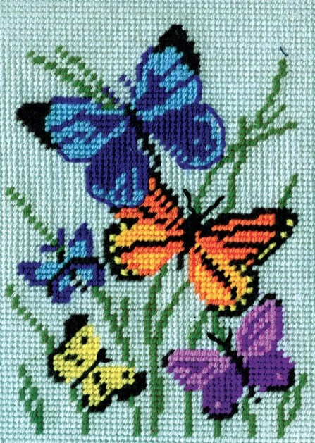 Butterflies Tapestry Kit, Needlepoint Starter, Design Works 2569