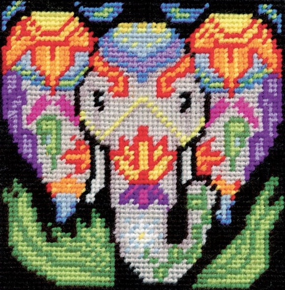 Elephant Tapestry Kit, Needlepoint Starter, Design Works 2627