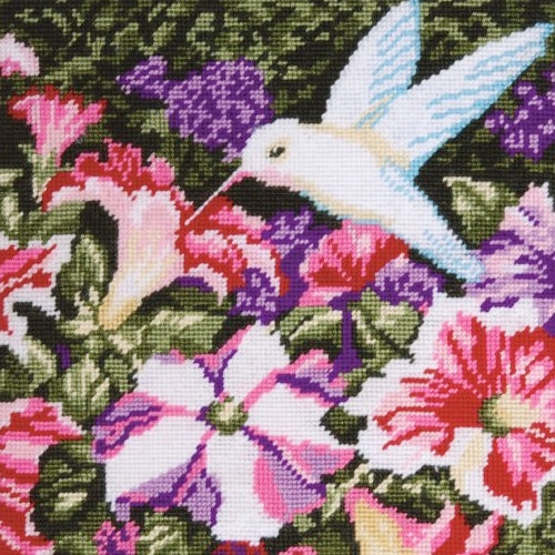 Hummingbird Tapestry Kit, Needlepoint Starter, Design Works 2520