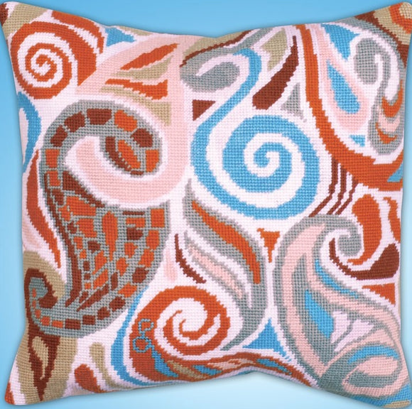 Paisley Swirl Tapestry Kit, Needlepoint Starter, Design Works 2564
