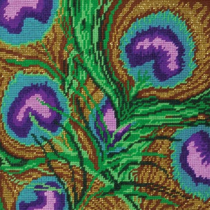 Peacock Feathers Tapestry Kit, Needlepoint Starter, Design Works 2518
