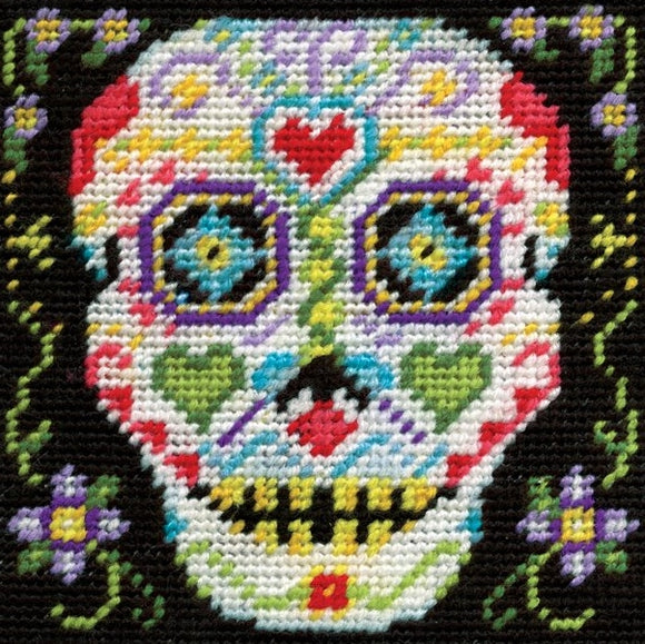 Sugar Skull Tapestry Kit, Needlepoint Starter, Design Works 2631