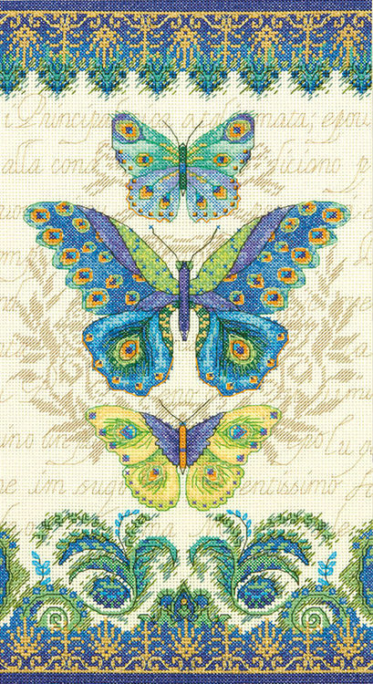 Peacock Butterflies Counted Cross Stitch Kit, Dimensions D70-35323