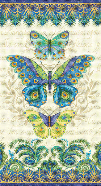 Stamped Cross Stitch Kits,Flowers Needlepoint Butterfly Counted Cross  Stitch Kits for Adults Beginners,Full Range of Cross-Stitch Stamped Kits