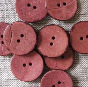 Coconut Buttons, Dusky Pink Rustic Textured Coconut Button -Extra Large 40mm