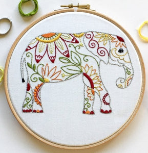 Elephant Embroidery Kit, Cinnamon Stitching