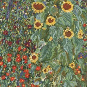 Farm Garden with Sunflowers, Gustav Klimt Cross Stitch Kit, DMC BK1812