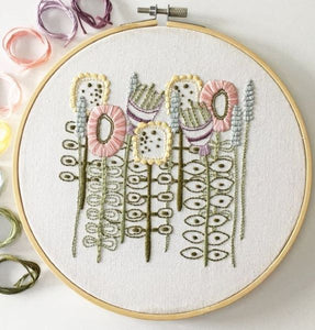Abstract Floral Embroidery Kit, Cinnamon Stitching