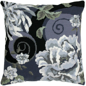 Floral Swirl Black Tapestry Kit Needlepoint, Anchor ALR02