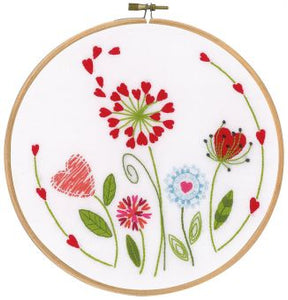 Flowers Embroidery Kit with Hoop, Vervaco pn-0171229