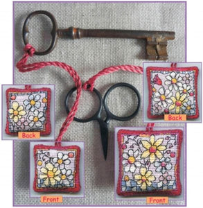 Flowers Scissor Keep & Key Keep Cross Stitch Kits, Michael Powell Art x105