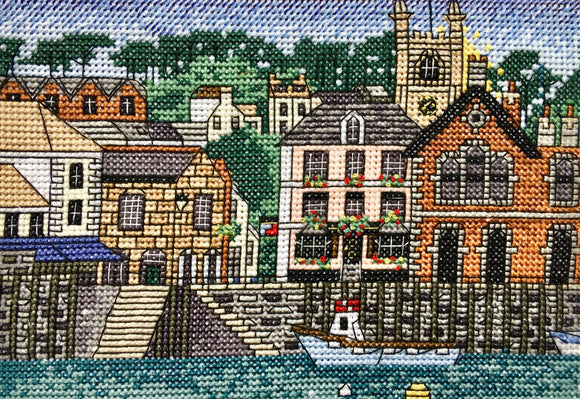 Fowey Harbour, Cornwall Counted Cross Stitch Kit, Emma Louise Art Stitch