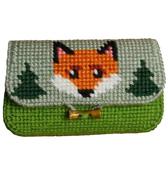 Plastic Cross Stitch Bag Fox Purse/Clutch Bag Tapestry Kit
