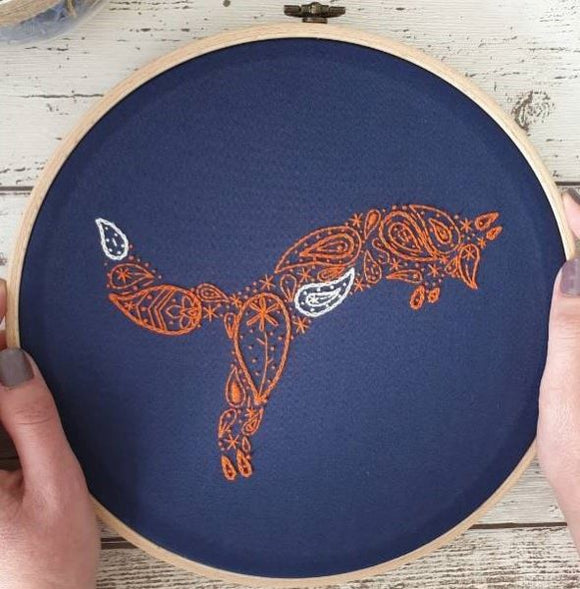 Fox Embroidery Kit, Paraffle Embroidery
