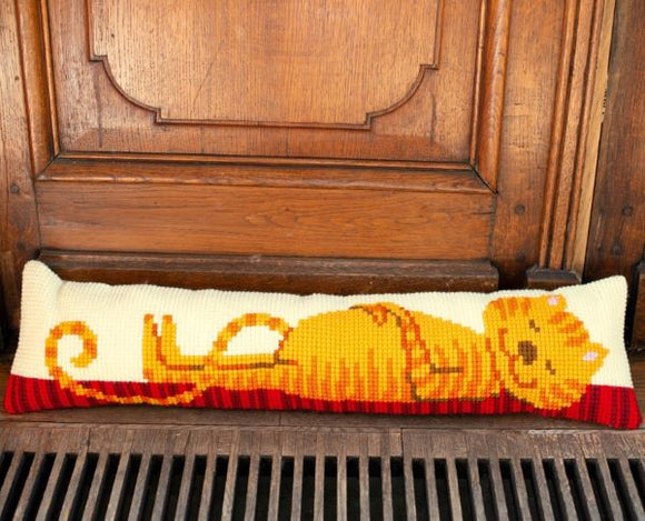 Funny Cat CROSS Stitch Tapestry Kit Draught Excluder, Vervaco PN-0173047