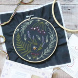 Wildwood Embroidery Kit (Black) with Hoop, Hawthorn Handmade
