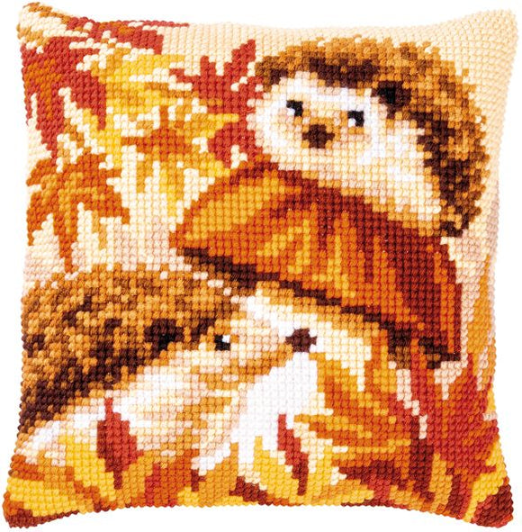 Hedgehogs on Mushroom CROSS Stitch Tapestry Kit, Vervaco PN-0187296