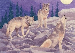 Wolves Counted Cross Stitch Kit, John Clayton Power and Grace