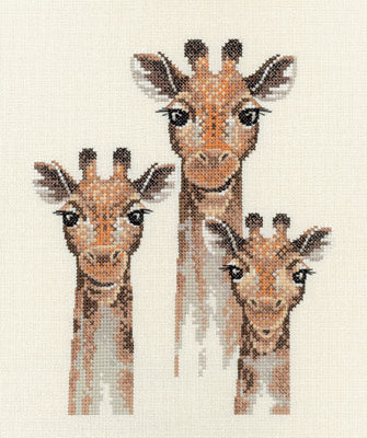 Onwards and Upwards Giraffes Cross Stitch Kits, Heritage Crafts Warwick Higgs