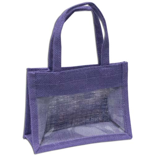Jute Window Bag, Gift Bag, Needlework Organiser Bag -Medium, Lavender